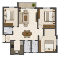 3 BHK Floor Plan